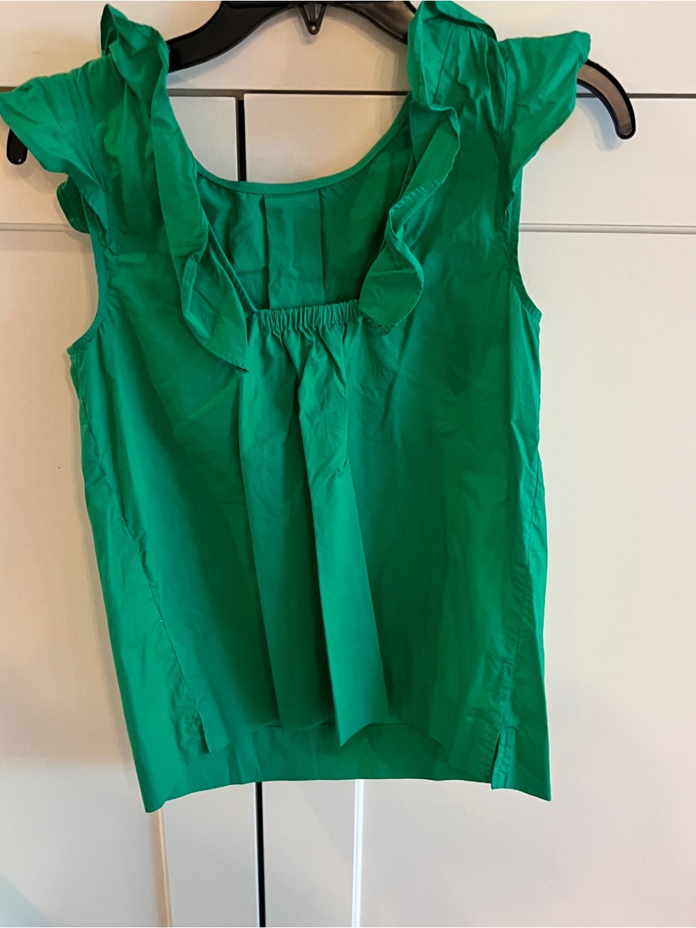 J.Crew Green Ruffle Top-size 0 - Picture 3 of 4